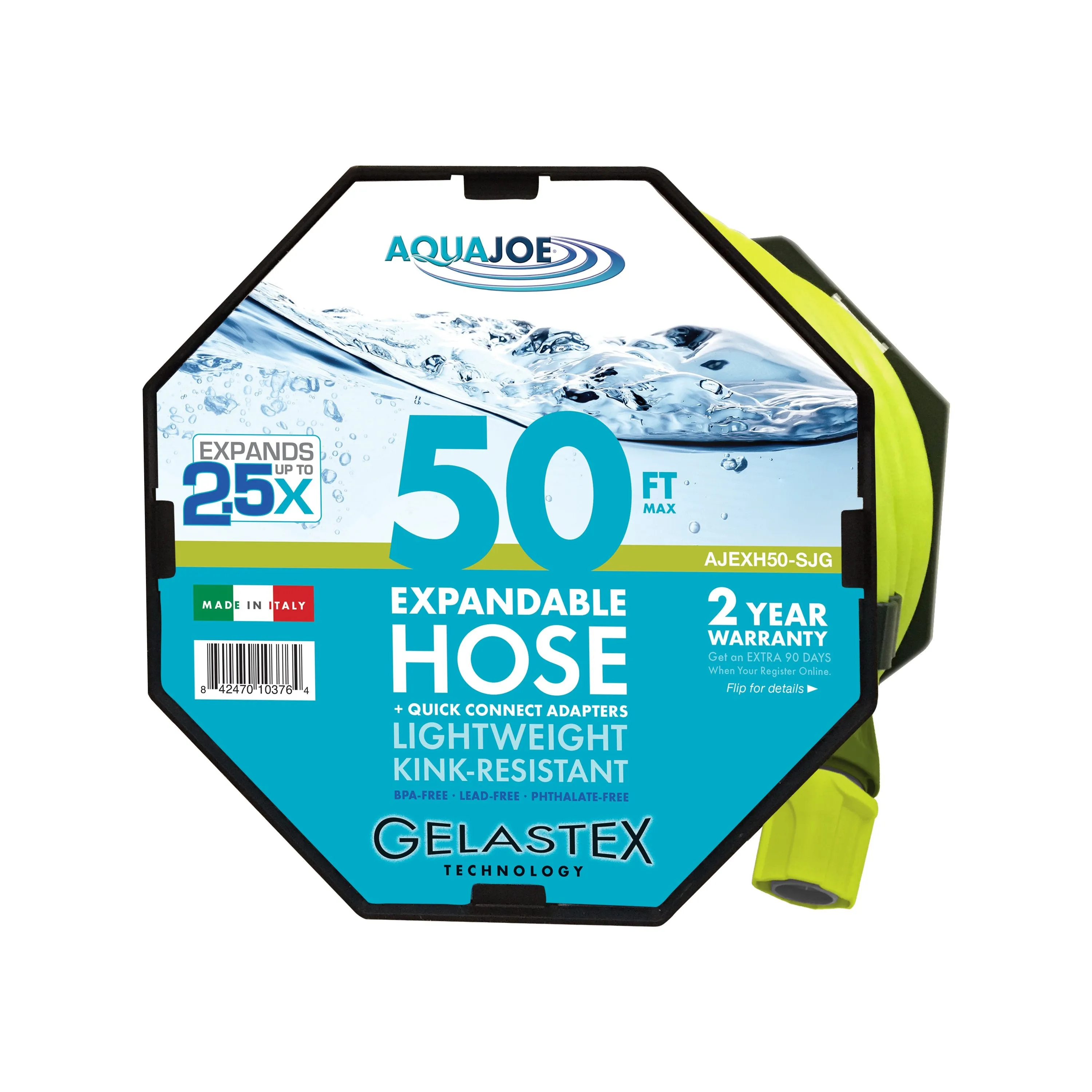 Sun Joe AJEXH50-SJG Expandable Lightweight Kink-Free Hose | 50-Foot | Quick Connectors