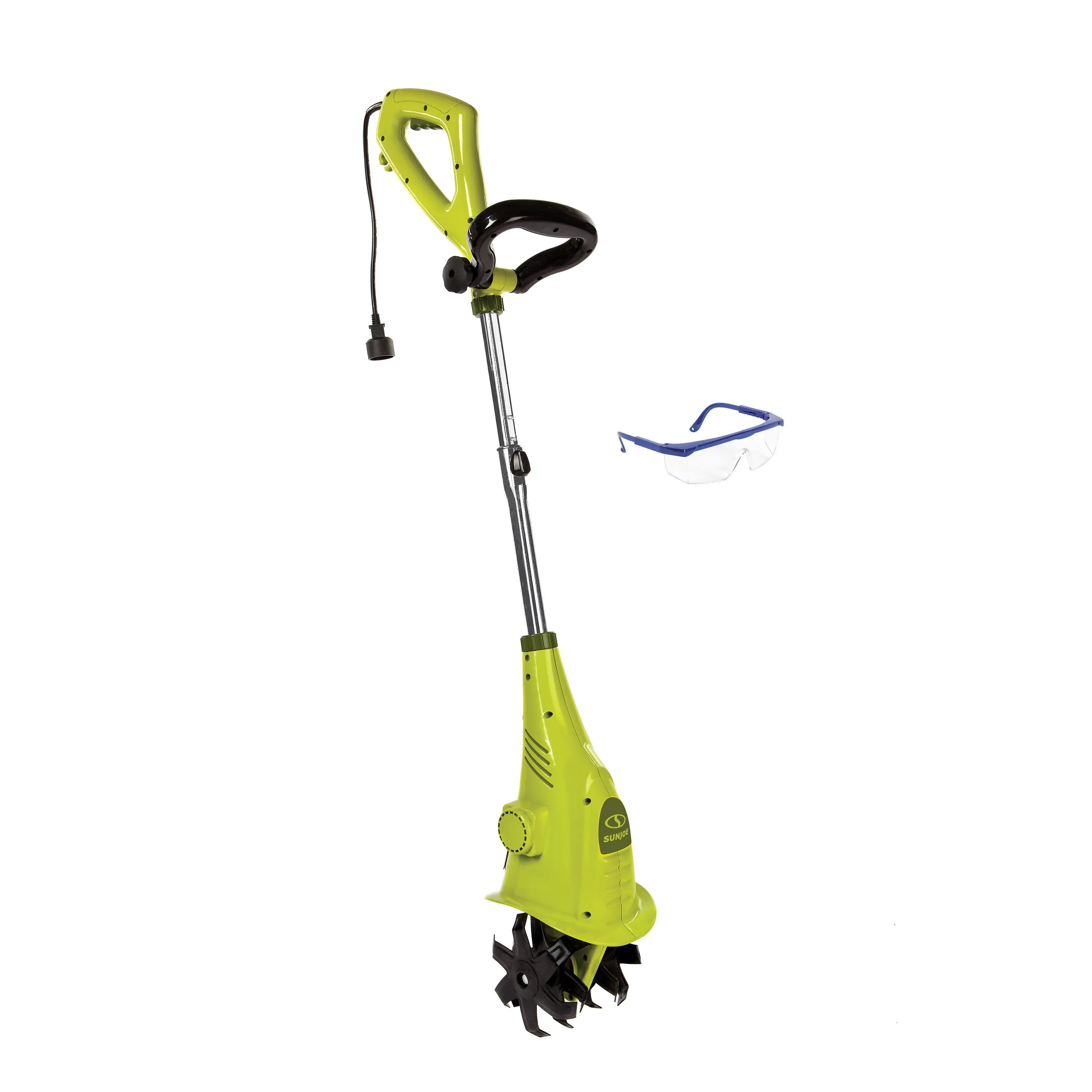 Sun Joe BDL-TJ599E Electric Cultivator Bundle (TJ599E   Safety Glasses) | 2.5-Amp | 6-Inch | Green |