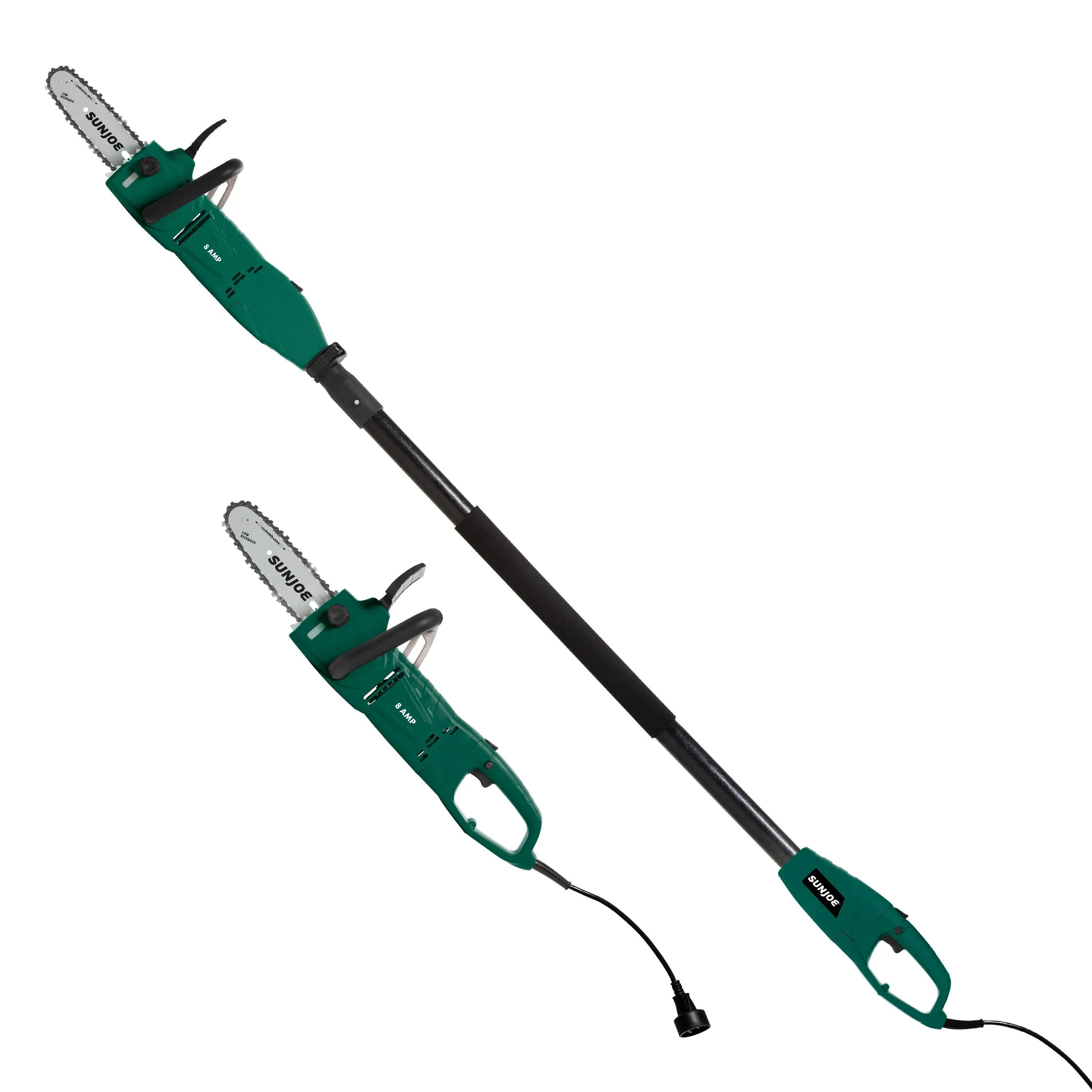 Sun Joe SWJ806E-HTG-RM 2-in-1 Electric Convertible Pole Chain Saw | 8 inch | 8.0 Amp (Hunter Green) (Certified Refurbished)