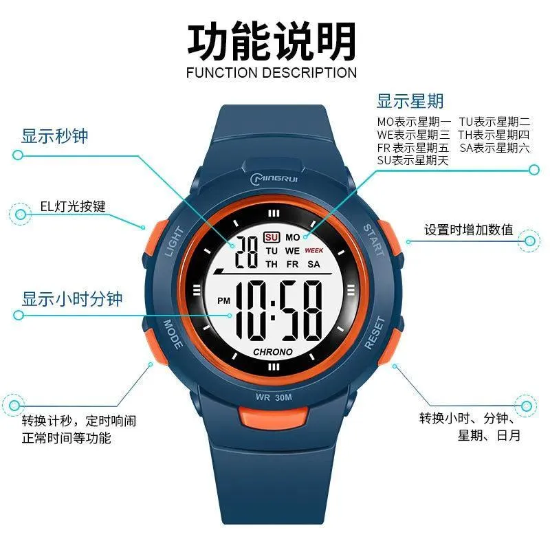 Trendy Waterproof Smart Watch for Kids: Durable & Luminous Timepiece