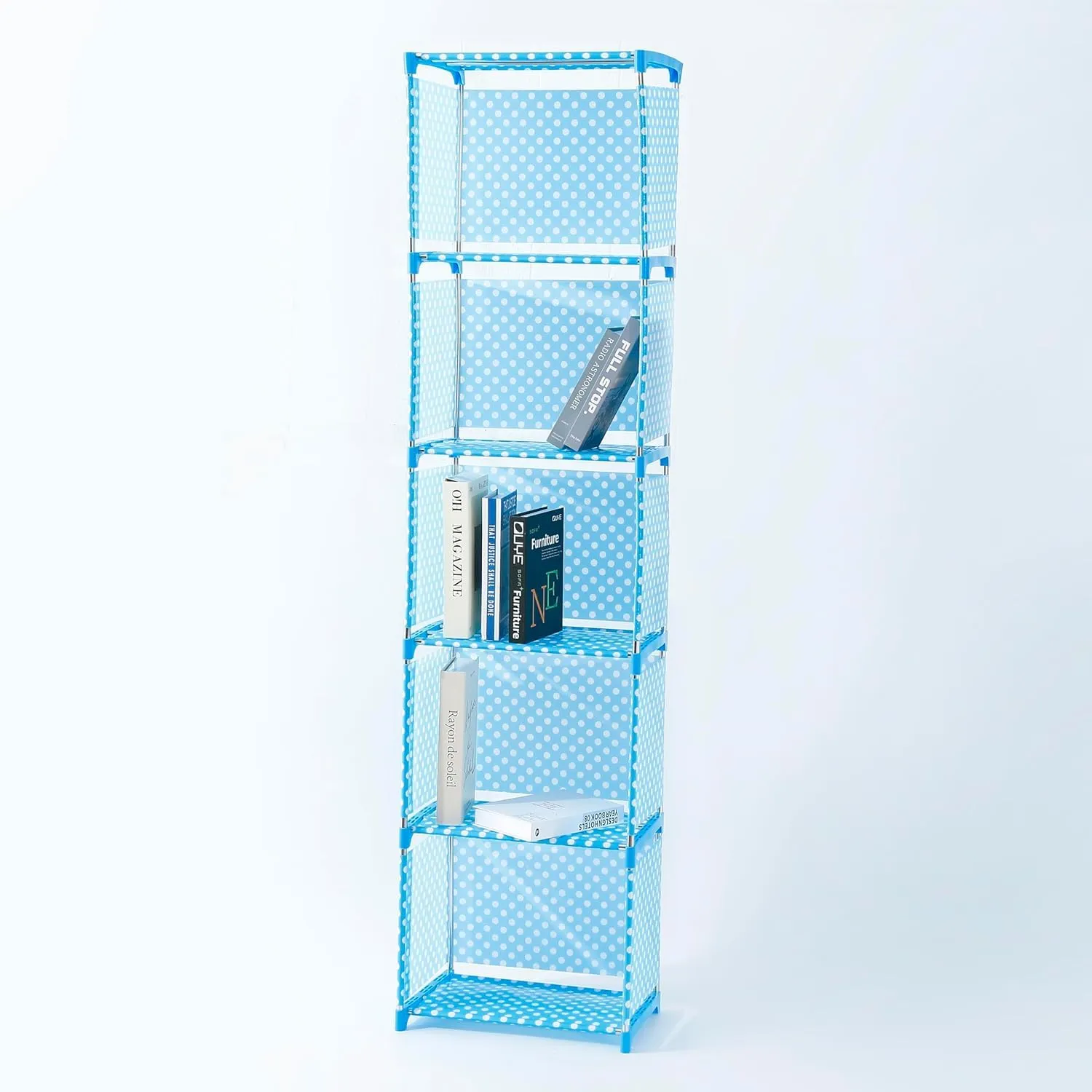 Urbane Home 5 Layer Book Rack | Book Cabinet Shelves for Bedroom Office Living Room | Storage Shelve for Books Storage Organizer | Multipurpose Strong Build Adjustable Shelf Rack | SJ05B | Blue