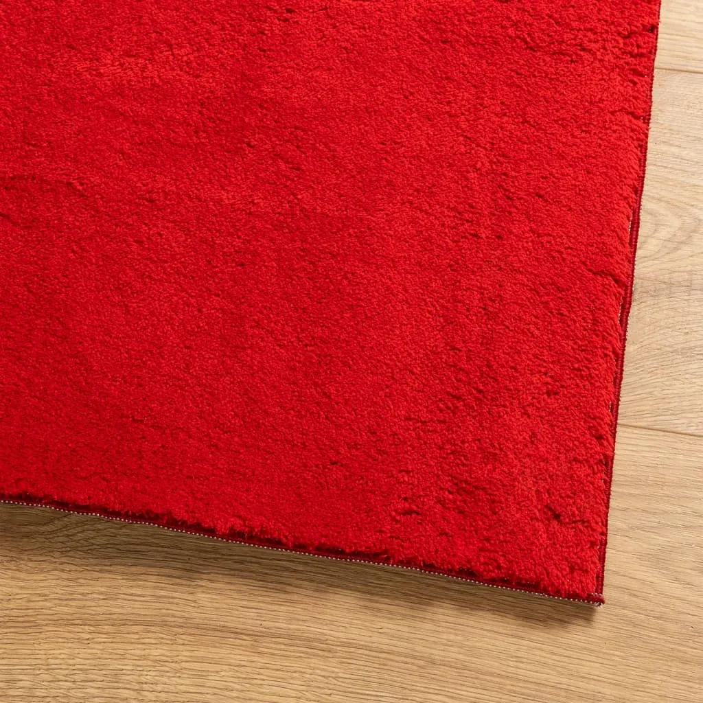 vidaXL HUARTE Modern Red Short Pile Rug - Soft, Washable, Non-Slip, 240x340 cm - Cozy & Durable