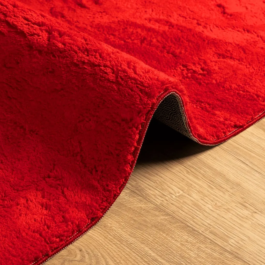 vidaXL HUARTE Modern Red Short Pile Rug - Soft, Washable, Non-Slip, 240x340 cm - Cozy & Durable