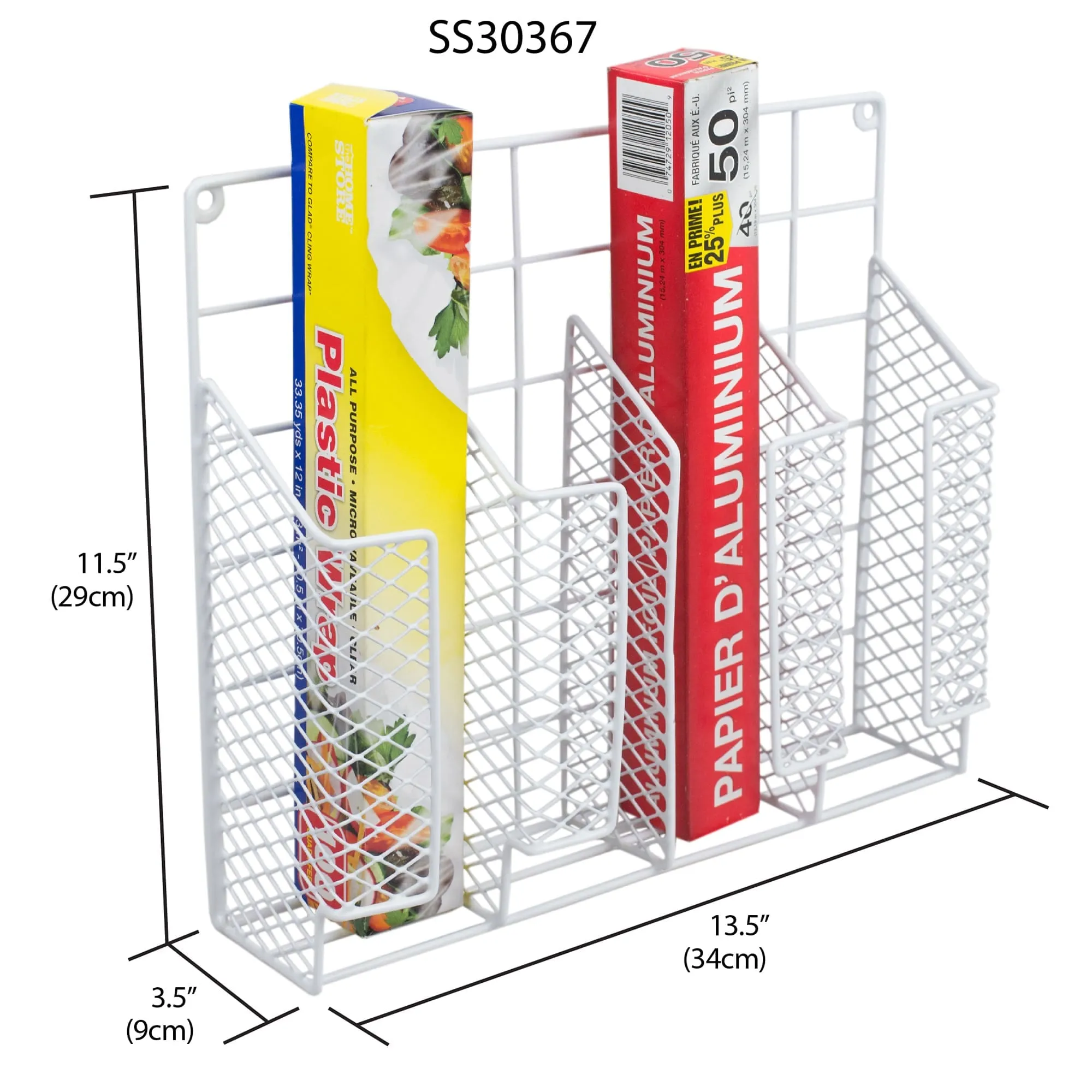 Vinyl Coated Steel  Wrap Organizer, White