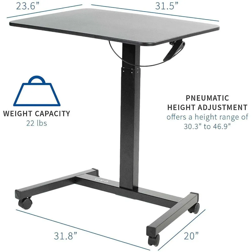 VIVO Black 32" Mobile Height-Adjustable Presentation Work Station Cart, CART-V07B