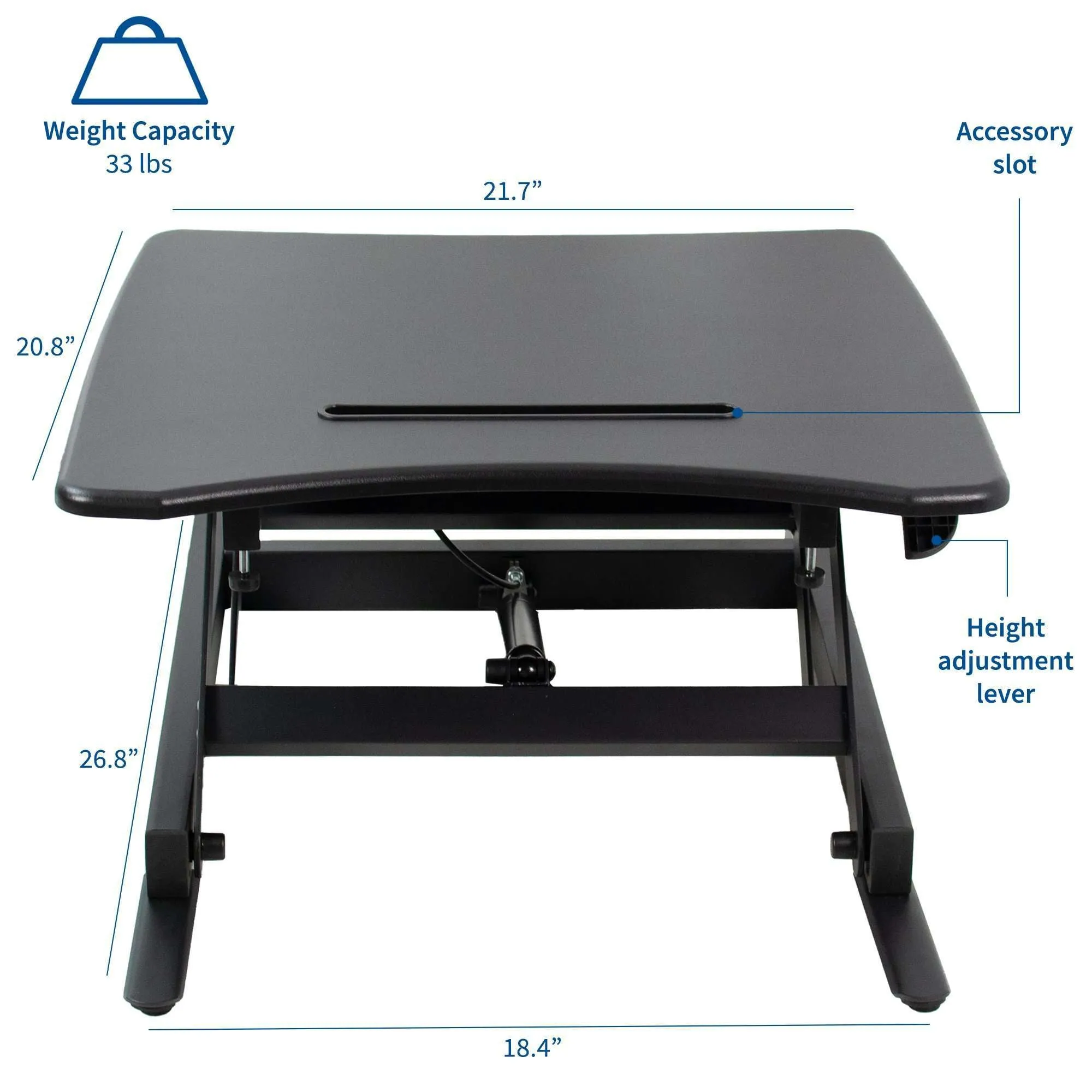 VIVO Single-Top Height-Adjustable 22" Laptop Standing Desk Riser Workstation,  DESK-V000A