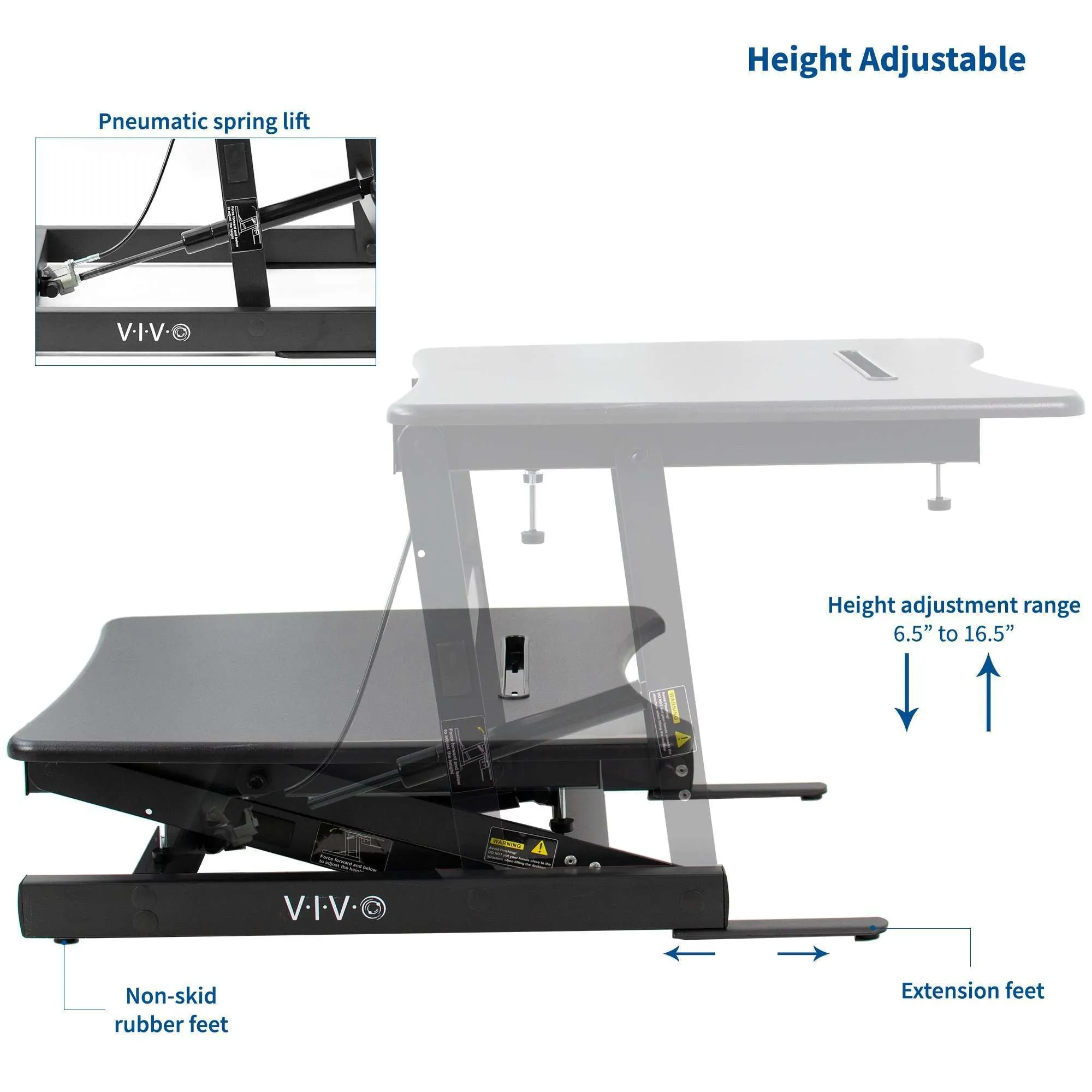 VIVO Single-Top Height-Adjustable 22" Laptop Standing Desk Riser Workstation,  DESK-V000A