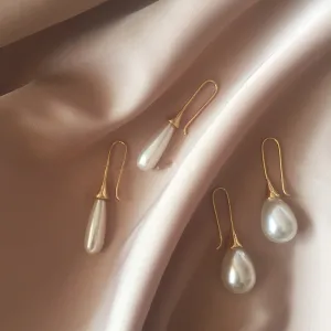 Waterdrop Personality Pearl Earrings With Core Sterling Silver Gold Plated