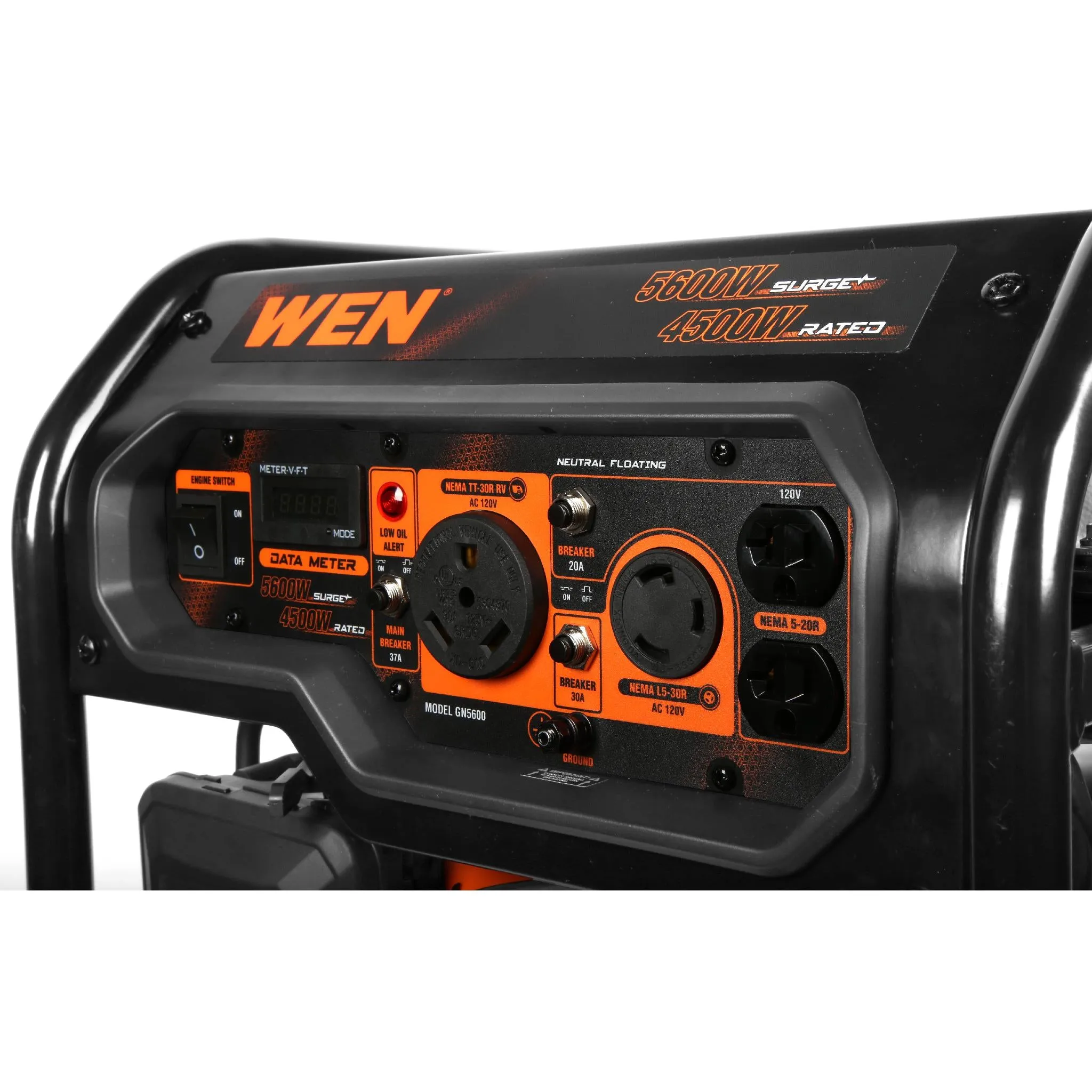 WEN GN5600 5600-Watt Portable Generator, 224cc, Transfer-Switch and RV-Ready