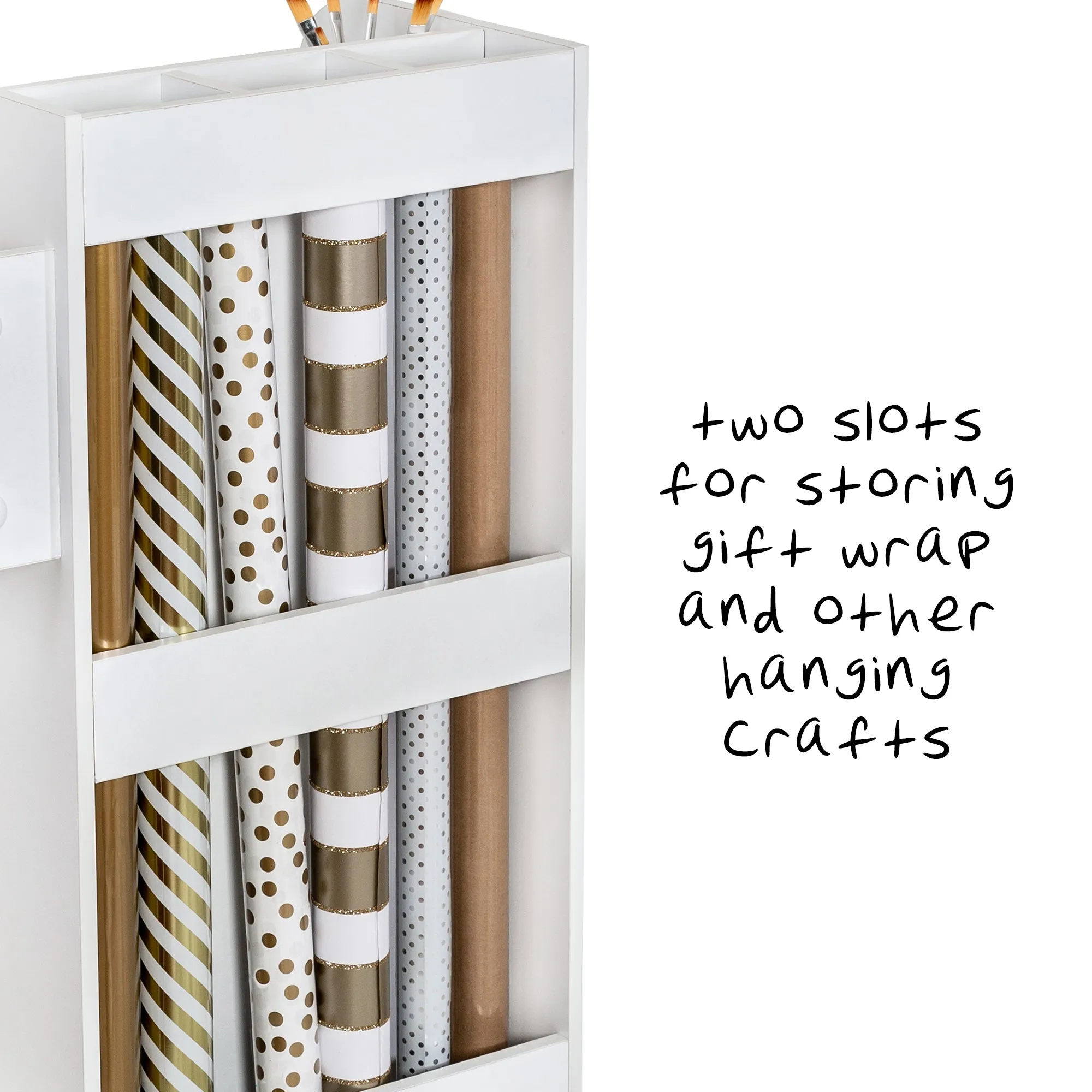 White 3-Drawer Gift Wrap or Craft Storage Cart