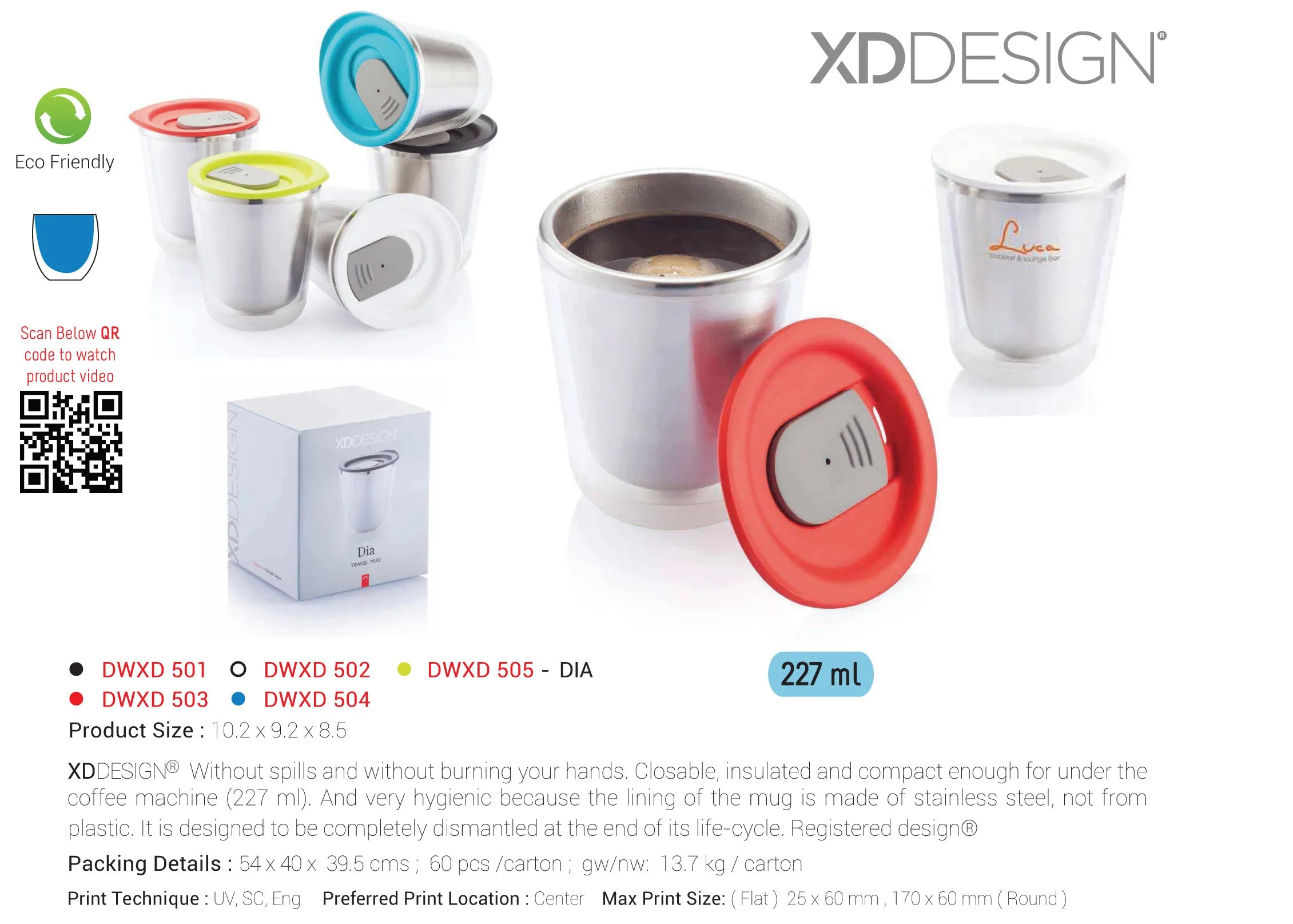 XD DESIGN Dia Coffee Travel Mug