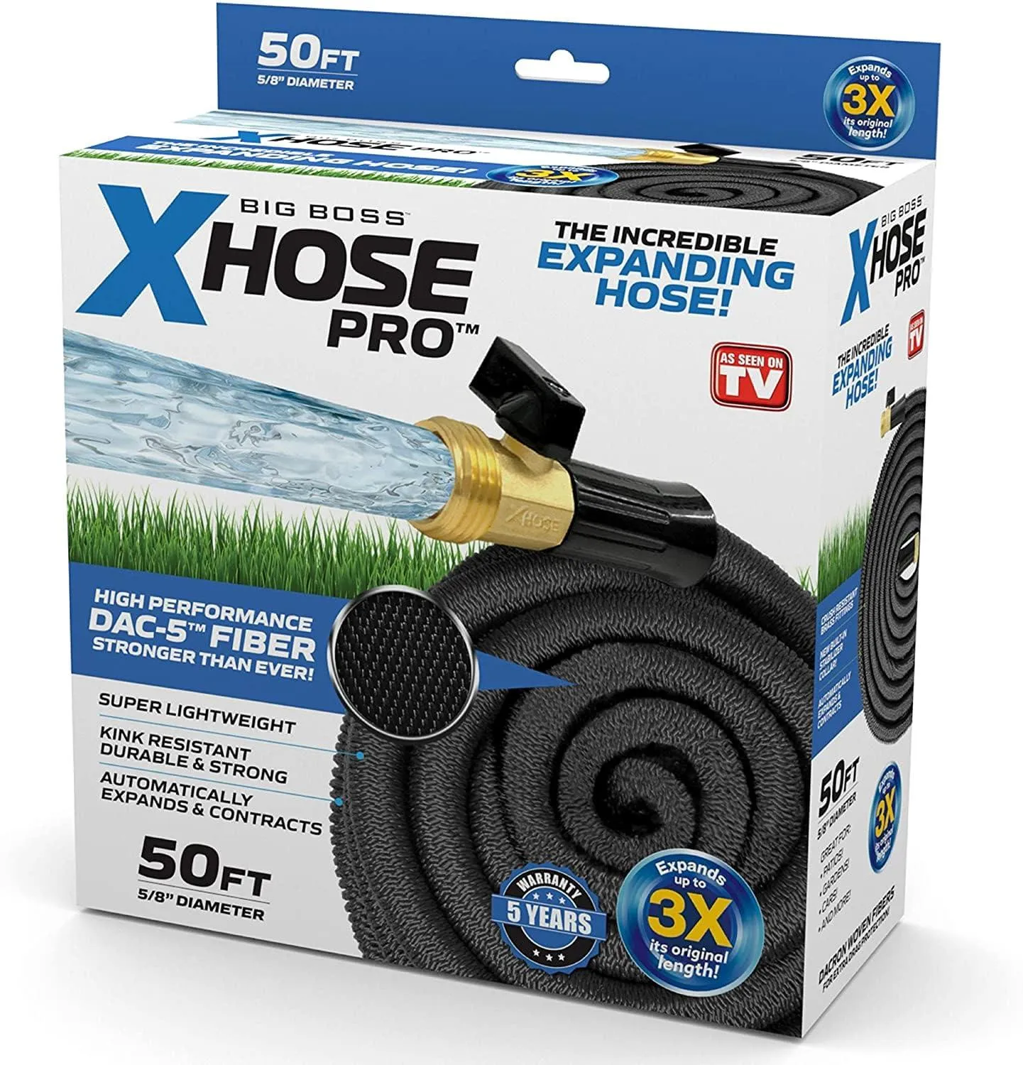 Xhose Pro Expandable Garden Hose 50Ft, Water Hose with Brass Fittings, Flexible Garden Hose, Retractable Garden Hose, Lightweight Expandable Hose, Tuyau Arrosage - 2024 Model As Seen on Tv…